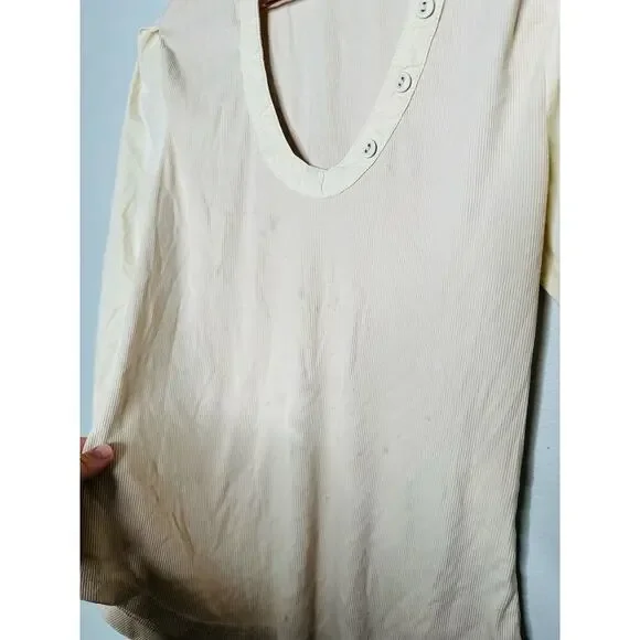 AREA STARS Off White Knit Sweater Scoop Neck Puff Long Sleeves Sweater Size M - Picture 7 of 10